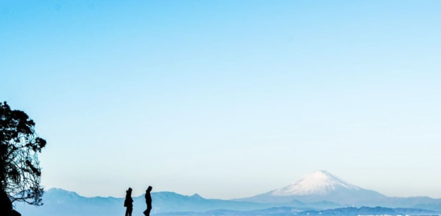 2人と富士山
